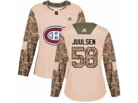 Women Adidas Montreal Canadiens #58 Noah Juulsen Camo Veterans Day Practice NHL Jersey