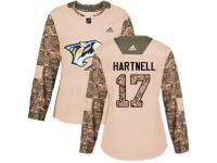 Women Adidas Nashville Predators #17 Scott Hartnell Camo Veterans Day Practice NHL Jersey