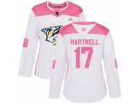 Women Adidas Nashville Predators #17 Scott Hartnell White/Pink Fashion NHL Jersey