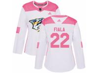 Women Adidas Nashville Predators #22 Kevin Fiala White/Pink Fashion NHL Jersey