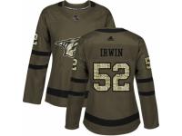 Women Adidas Nashville Predators #52 Matt Irwin Green Salute to Service NHL Jersey
