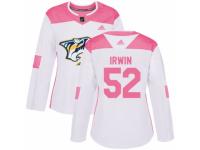 Women Adidas Nashville Predators #52 Matt Irwin White/Pink Fashion NHL Jersey