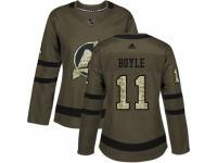 Women Adidas New Jersey Devils #11 Brian Boyle Green Salute to Service NHL Jersey