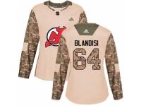 Women Adidas New Jersey Devils #64 Joseph Blandisi Camo Veterans Day Practice NHL Jersey