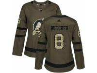 Women Adidas New Jersey Devils #8 Will Butcher Green Salute to Service NHL Jersey