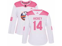 Women Adidas New York Islanders #14 Thomas Hickey White/Pink Fashion NHL Jersey
