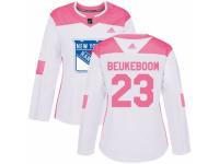 Women Adidas New York Rangers #23 Jeff Beukeboom White/Pink Fashion NHL Jersey