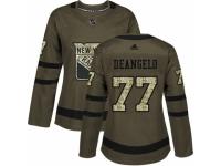 Women Adidas New York Rangers #77 Anthony DeAngelo Green Salute to Service NHL Jersey