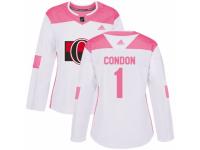 Women Adidas Ottawa Senators #1 Mike Condon White/Pink Fashion NHL Jersey