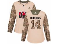 Women Adidas Ottawa Senators #14 Alexandre Burrows Camo Veterans Day Practice NHL Jersey