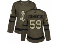 Women Adidas Ottawa Senators #59 Alex Formenton Green Salute to Service NHL Jersey