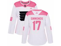 Women Adidas Philadelphia Flyers #17 Wayne Simmonds White/Pink Fashion NHL Jersey