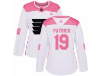 Women Adidas Philadelphia Flyers #19 Nolan Patrick White/Pink Fashion NHL Jersey