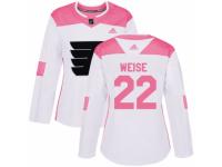 Women Adidas Philadelphia Flyers #22 Dale Weise White/Pink Fashion NHL Jersey