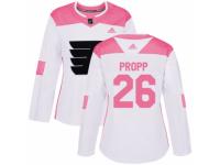 Women Adidas Philadelphia Flyers #26 Brian Propp White/Pink Fashion NHL Jersey