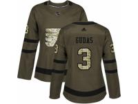Women Adidas Philadelphia Flyers #3 Radko Gudas Green Salute to Service NHL Jersey