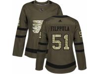 Women Adidas Philadelphia Flyers #51 Valtteri Filppula Green Salute to Service NHL Jersey