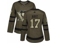 Women Adidas Pittsburgh Penguins #17 Bryan Rust Green Salute to Service NHL Jersey