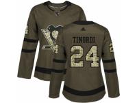 Women Adidas Pittsburgh Penguins #24 Jarred Tinordi Green Salute to Service NHL Jersey