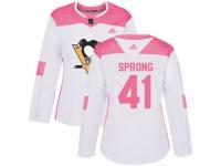 Women Adidas Pittsburgh Penguins #41 Daniel Sprong White/Pink Fashion NHL Jersey