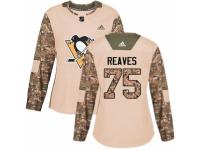 Women Adidas Pittsburgh Penguins #75 Ryan Reaves Camo Veterans Day Practice NHL Jersey