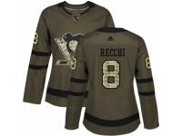 Women Adidas Pittsburgh Penguins #8 Mark Recchi Green Salute to Service NHL Jersey