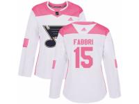 Women Adidas St. Louis Blues #15 Robby Fabbri White/Pink Fashion NHL Jersey