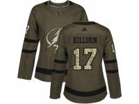 Women Adidas Tampa Bay Lightning #17 Alex Killorn Green Salute to Service NHL Jersey