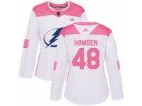 Women Adidas Tampa Bay Lightning #48 Brett Howden White/Pink Fashion NHL Jersey