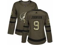 Women Adidas Tampa Bay Lightning #9 Tyler Johnson Green Salute to Service NHL Jersey