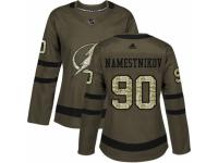 Women Adidas Tampa Bay Lightning #90 Vladislav Namestnikov Green Salute to Service NHL Jersey