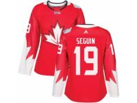 Women Adidas Team Canada #19 Tyler Seguin Premier Red Away 2016 World Cup Hockey Jersey