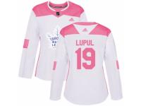 Women Adidas Toronto Maple Leafs #19 Joffrey Lupul White/Pink Fashion NHL Jersey