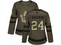 Women Adidas Toronto Maple Leafs #24 Kasperi Kapanen Green Salute to Service NHL Jersey