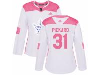 Women Adidas Toronto Maple Leafs #31 Calvin Pickard White/Pink Fashion NHL Jersey