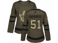 Women Adidas Toronto Maple Leafs #51 Jake Gardiner Green Salute to Service NHL Jersey