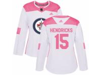 Women Adidas Winnipeg Jets #15 Matt Hendricks White/Pink Fashion NHL Jersey
