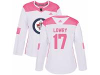 Women Adidas Winnipeg Jets #17 Adam Lowry White/Pink Fashion NHL Jersey