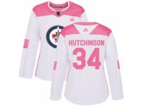 Women Adidas Winnipeg Jets #34 Michael Hutchinson White/Pink Fashion NHL Jersey