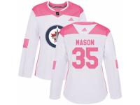 Women Adidas Winnipeg Jets #35 Steve Mason White/Pink Fashion NHL Jersey