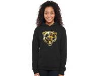 Women Chicago Bears Pro Line Black Gold Collection Pullover Hoodie