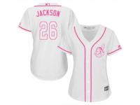 Women Majestic Cleveland Indians #26 Austin Jackson White Fashion Cool Base MLB Jersey