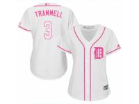 Women Majestic Detroit Tigers #3 Alan Trammell White Fashion Cool Base MLB Jersey