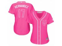 Women Majestic New York Mets #17 Keith Hernandez Pink Fashion Cool Base MLB Jersey