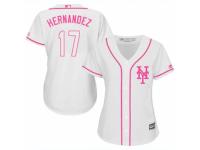 Women Majestic New York Mets #17 Keith Hernandez White Fashion Cool Base MLB Jersey