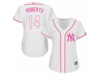 Women Majestic New York Yankees #14 Brian Roberts White Fashion Cool Base MLB Jersey