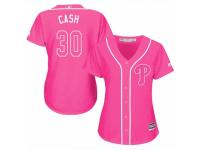 Women Majestic Philadelphia Phillies #30 Dave Cash Pink Fashion Cool Base MLB Jersey