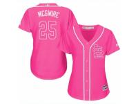 Women Majestic St. Louis Cardinals #25 Mark McGwire Pink Fashion Cool Base MLB Jersey