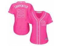 Women Majestic St. Louis Cardinals #29 Chris Carpenter Pink Fashion Cool Base MLB Jersey