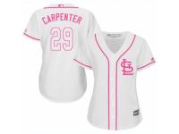 Women Majestic St. Louis Cardinals #29 Chris Carpenter White Fashion Cool Base MLB Jersey